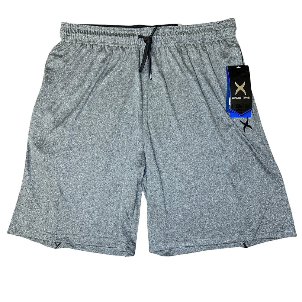 Game Time Men's XL Flex Fit Shorts Heather Grey Vent-Tek Performance NWT